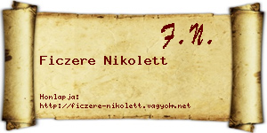 Ficzere Nikolett névjegykártya